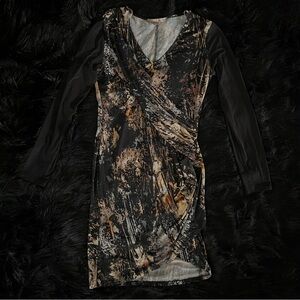 Forever 21 Black and Brown Long Sleeve Dress